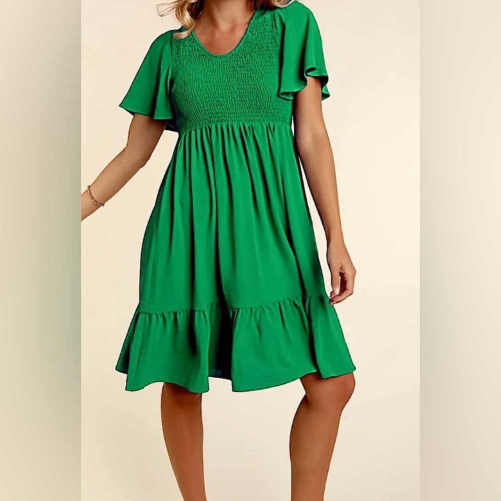 Green Flutter Dress